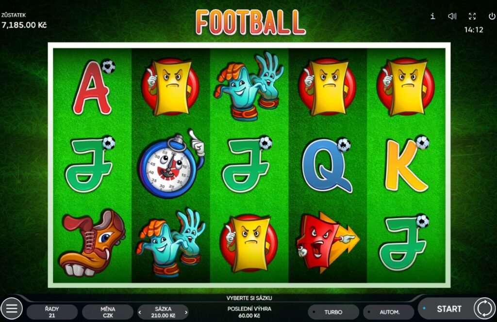 Football slot má 5 válců a 3 výherní linie